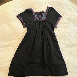 Madewell linen dress, embroidered, size XS